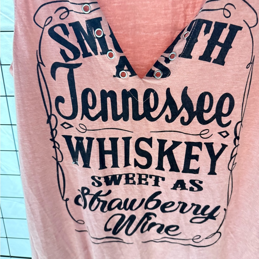 Pink Graphic Tee with Tennessee Whiskey Print